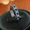 Sparkling Two Tone Design Paved Sterling Silver Wedding Band
