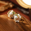 Luxury Vintage Flower Enamel Heart Earrings