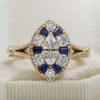 Art Deco 2.1ctw Marquise Cut White Sapphire Engagement Ring