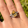 Gorgeous Yellow Gemstone Pear Cut Sterling Silver Bridal Set