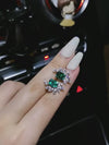 Gorgeous Emerald Green White Gold Plated Earrings