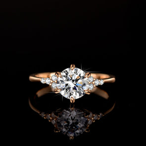 Classic Round Cut 6 Prong Moissanite Engagement Ring