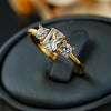 Luxury Three Stone Design Ice Cut Engagement Ring