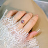 Classic Pink Tourmaline Oval Cut Golden Tone Engagement Ring