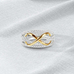 Infinity Design Sterling Silver Ring Wedding Band For Her