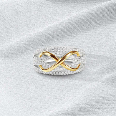Infinity Design Sterling Silver Ring Wedding Band For Her