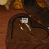 Vintage Princess Cut Sterling Silver Engagement Ring