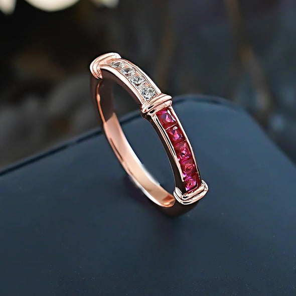 Unique Two Tone Design Sterling Silver Wedding Band