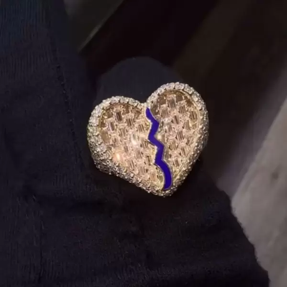 Heart-Shape 3ctw Emerald Cut White Sapphire Cocktail Band Ring