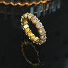 Stunning Round Cut Paved Sterling Silver Wedding Band