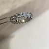 Oval Cut Eternity Sterling Silver Wedding Band
