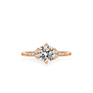 Classic Round Cut 6 Prong Moissanite Engagement Ring