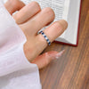 Sparkling Two Tone Design Paved Sterling Silver Wedding Band