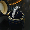 Princess Round Cut Half Eternity Sterling Silver Wedding Band
