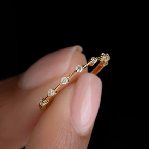 Simple Design Stackable Engagement Band in Sterling Silver for Women