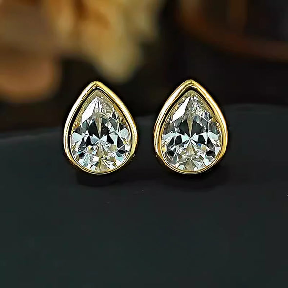 Luxury Oval Cut Sterling Silver Stud Earrings