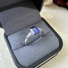 Unique Three Stone 2.5ct Tanzanite Blue Engagement Ring