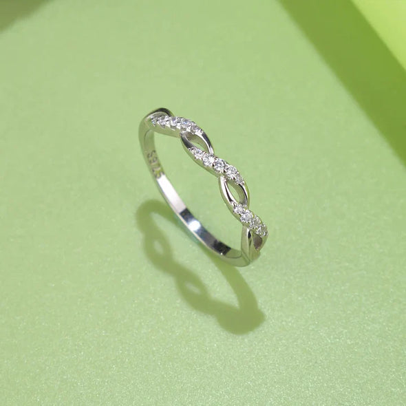 Unique Twist Design Band In Sterling Silver