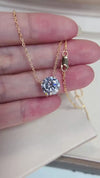 Classic Round Cut Sterling Silver Moissanite Necklace
