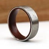 Tungsten and Redwood Band Ring