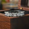Princess Round Cut Half Eternity Sterling Silver Wedding Band