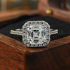 3.0 CT Asscher Cut Sterling Silver Engagement Ring