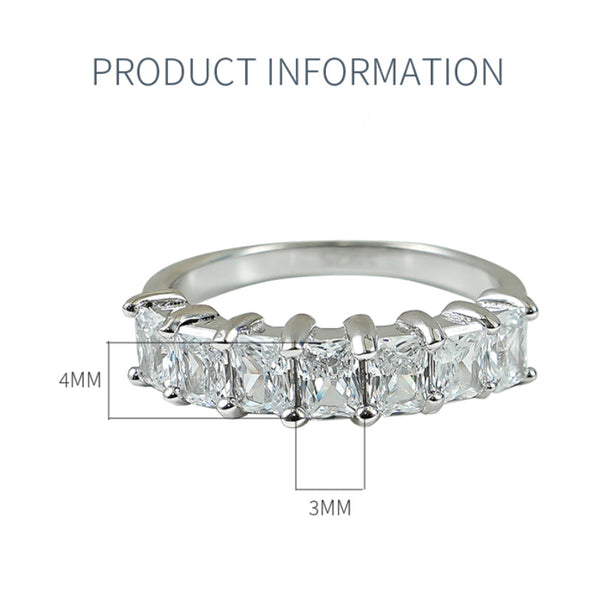 Sparkling Ice Cut Half Eternity Sterling Silver Wedding Band
