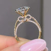Classic Round Cut 6 Prong 925 Sterling Silver Engagement Ring