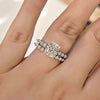 Classic 4.0 Carat Cushion Cut Bridal Ring Set In Sterling Silver