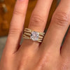 3PC Cushion Cut Golden Tone Bridal Set In Sterling Silver