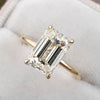 Golden Tone Emerald Cut 4PC Wedding Bridal Set In Sterling Silver