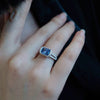 Unique Halo Split Shank Cushion Cut Sterling Silver Engagement Ring