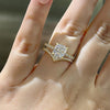 Luxurious Golden Tone Cushion Cut Sterling Silver Wedding Bridal Set