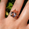 Stunning Pear Cut Morganite Engagement Ring In Sterling Silver