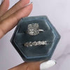 Stunning Cushion Cut Sterling Silver Bridal Set