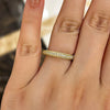 Luxurious Golden Tone 3 Row Design Round Cut Sterling Silver Wedding Band