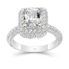 Sparkle Halo Radiant Cut 925 Sterling Silver Engagement Ring