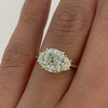 Dainty Cushion Cut Three Stone Engagement Ring In Sterling Silver