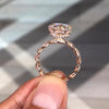 Rose Gold Round Cut Twist Band Engagement Ring In Sterling Silver