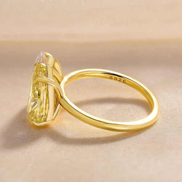 Unique Double Stones Design Marquise & Pear Cut Sterling Silver Engagement Ring