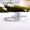 3.0 Carat Cushion Cut Bridal Set In Sterling Silver