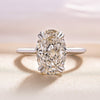 Luxurious Oval Cut Solitaire Engagement Ring In Sterling Silver