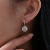 Classic Halo Round Cut Drop Earrings In Sterling Silver