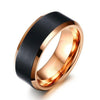 Fashion Tungsten Rose Golden & Black Men's Ring