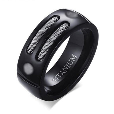 Fashion Design Titanium Black Men's Band