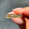 Two Tone Yellow & White Asscher Cut Eternity Wedding Band