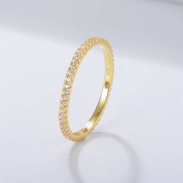 Dazzling Golden-Tone Multi-Color Eternity Band Stackable Ring