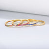 Dazzling Golden-Tone Multi-Color Eternity Band Stackable Ring