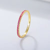 Dazzling Golden-Tone Multi-Color Eternity Band Stackable Ring