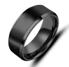 Round Black Tungsten Men's Wedding Bands